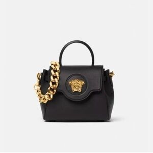 Versace Black Mini Bag with Gold Chain